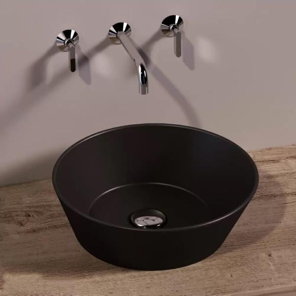 Умывальник накладной Simas Wave WA01NM 420x420x165 мм Черный (184677) - фото 2