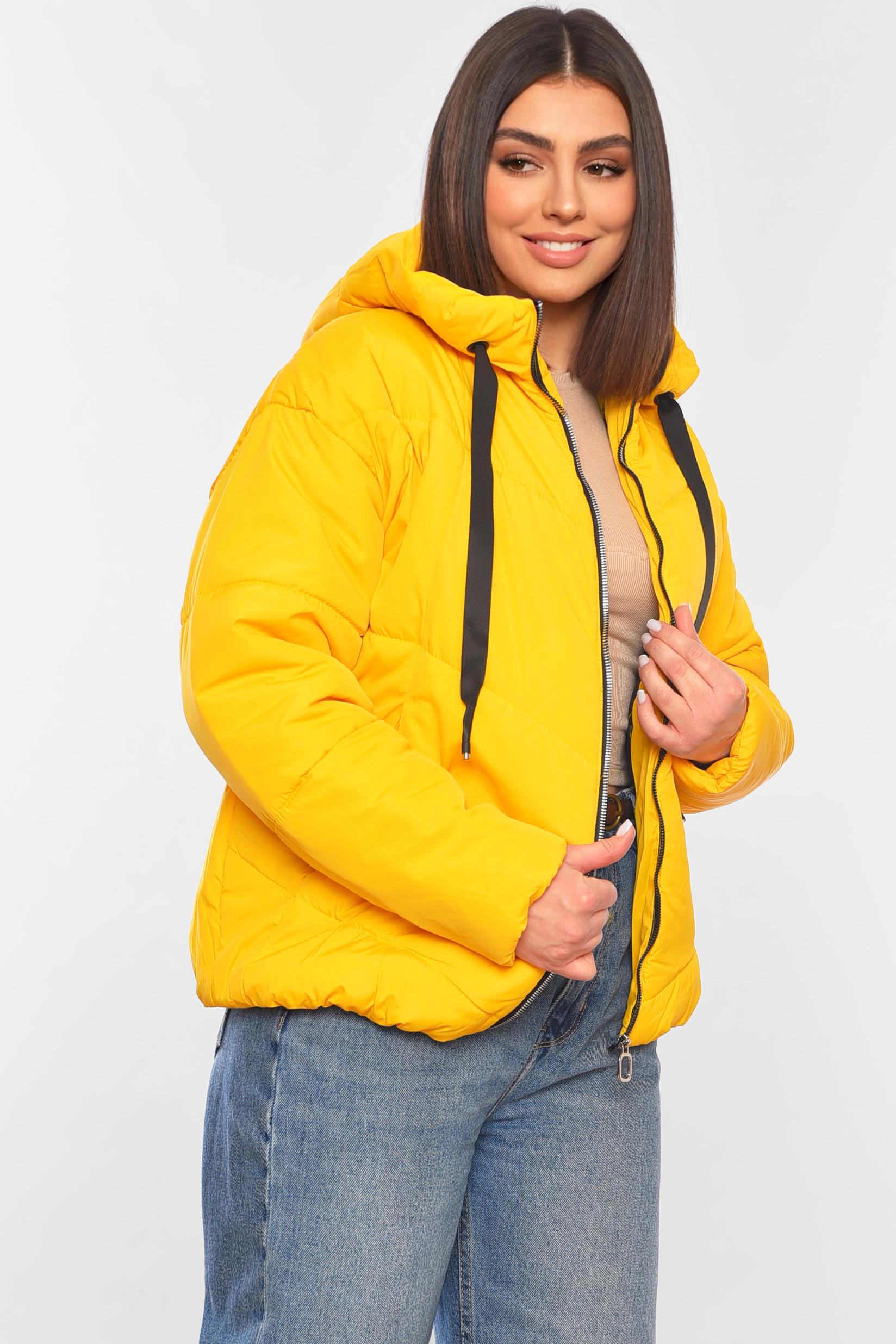 Куртка женская демисезонная р. 42 Желтый (197806) - фото 2 Куртка женская демисезонная р. 42 Желтый (197806) - фото 2