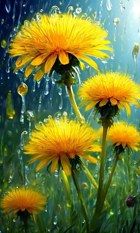 Алмазна мозаїка Кульбаби повна викладка квадратні камені на підрамнику 30х50 см