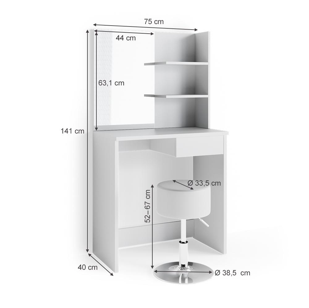 Туалетный столик Vicco Dekos со стулом Белый - фото 3 Туалетный столик Vicco Dekos со стулом Белый - фото 3