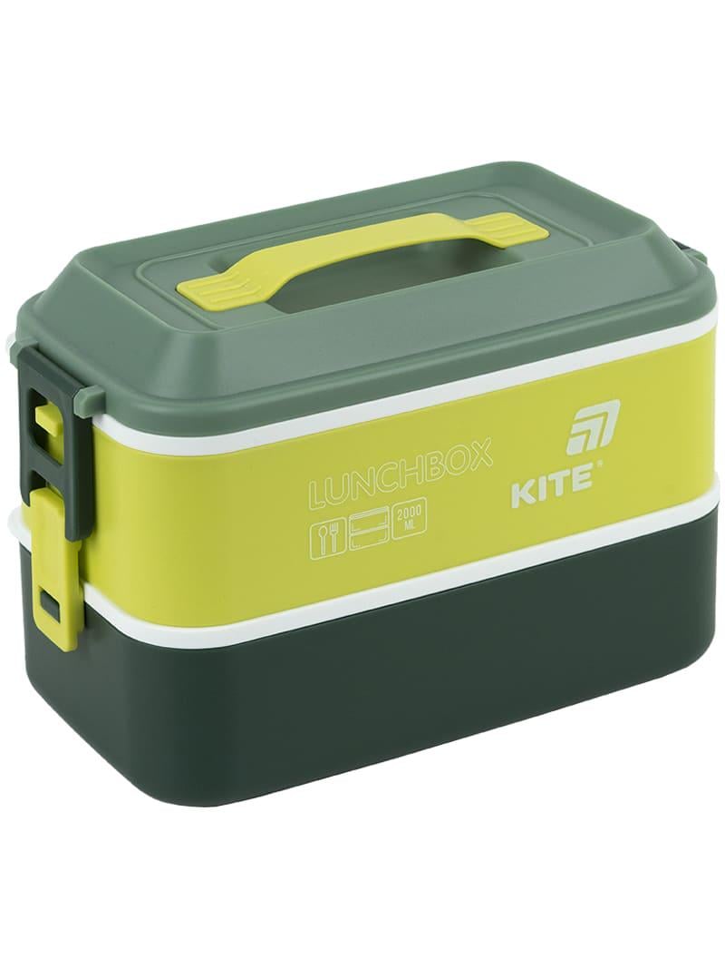 Ланчбокс KITE двойной с наполнением 2000 мл Зеленый (K25-1184-3)