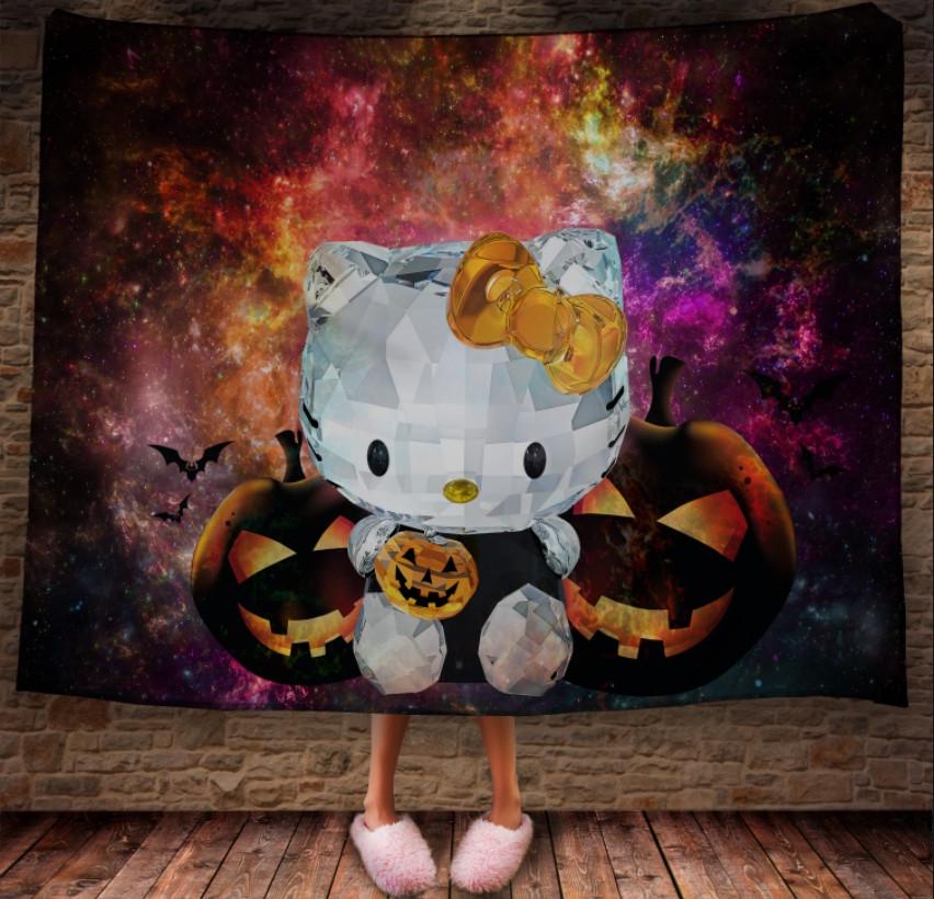 Плед с 3D принтом Няшная кошка Halloween 150x200 см (epi_0910)