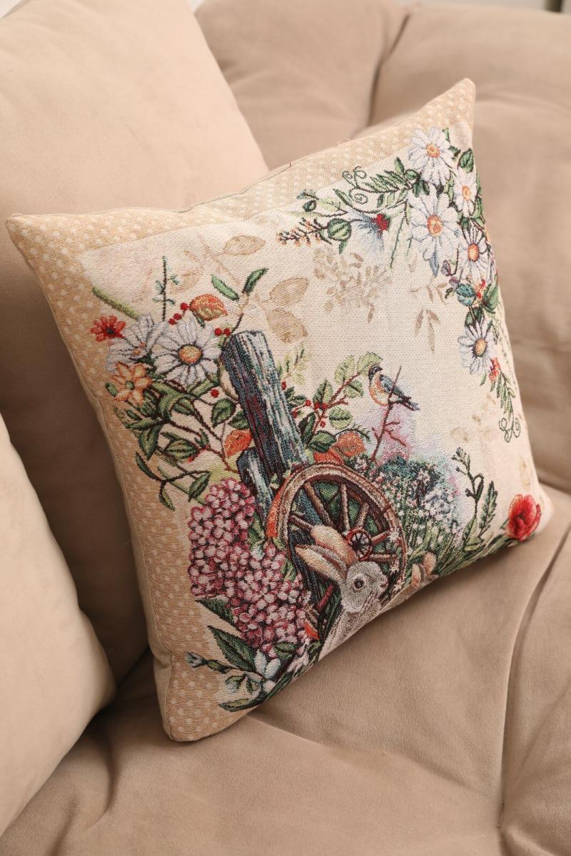 Подушка гобеленова Alicia Колесо та кролики 45х45 см (021821)