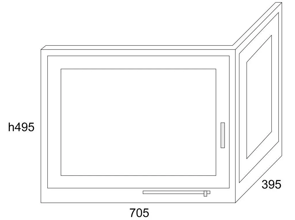Угловая дверца для камина с жаропрочным стеклом 495x705x395 мм (13698874) - фото 4