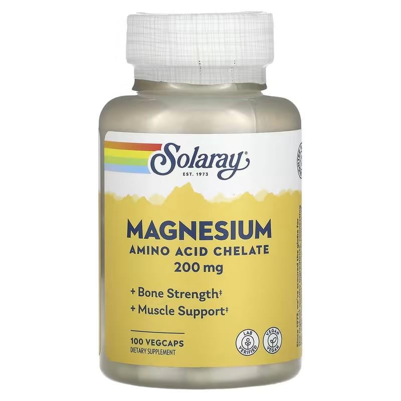 Магний Solaray Magnesium Chelate 200 мг 100 VegCaps (SOR-04630)