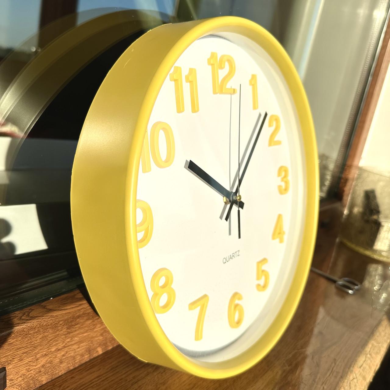 Годинник настінний безшумний Quartz OH-252-Yellow 30 см Жовтий (2764165234) - фото 9 Годинник настінний безшумний Quartz OH-252-Yellow 30 см Жовтий (2764165234) - фото 9