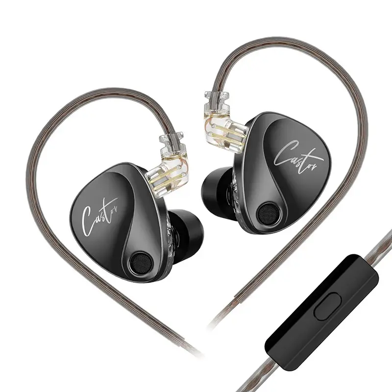 Навушники з мікрофоном KZ Castor Improved Bass Black (2501274414) Навушники з мікрофоном KZ Castor Improved Bass Black (2501274414)