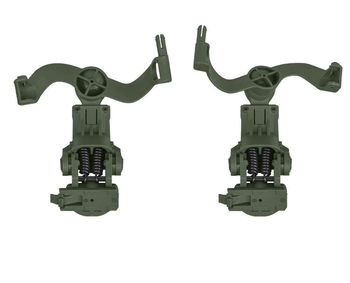 Крепление Чебурашка для активных наушников универсальный адаптер на шлем FAST и Wendy поворот на 360 градусов Оливковый (40)