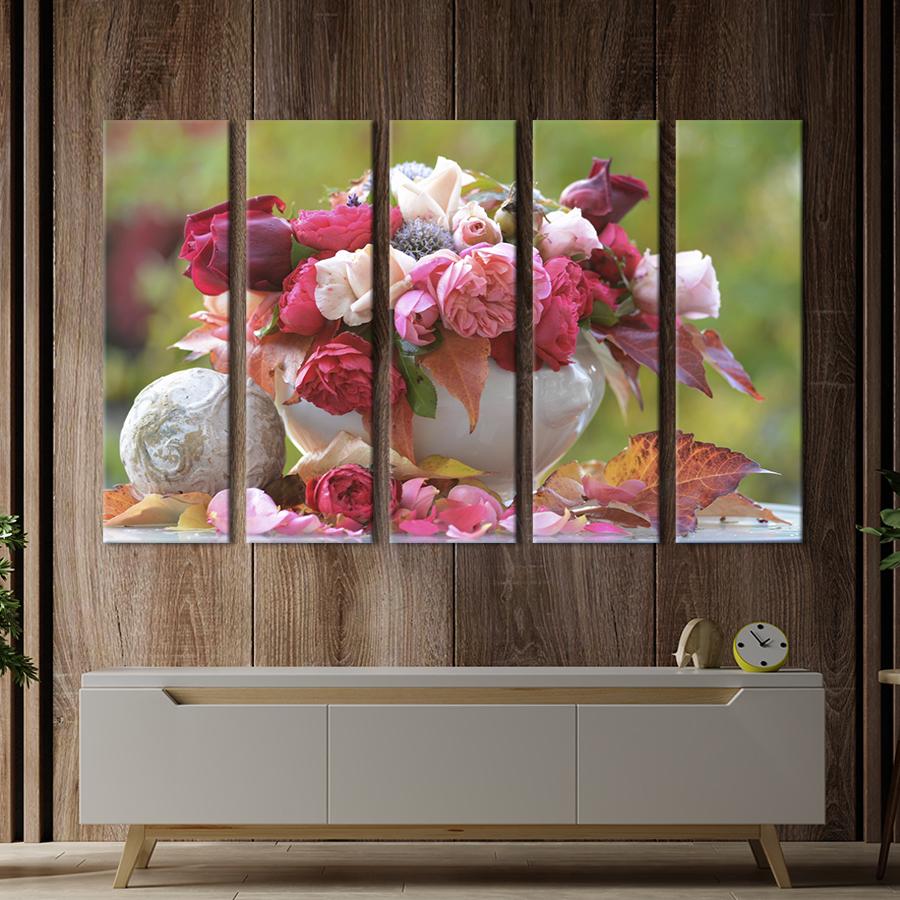 Картина на холсте Роскошный букет садовых роз 87x50 см (977-51)