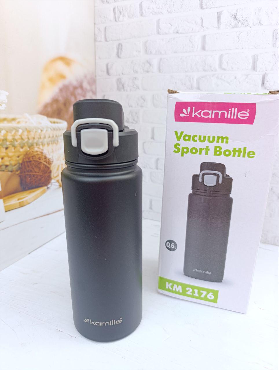 Термобутылка Kamille KM-2176 из нержавеющей стали 600 мл Черный (KM-2176)