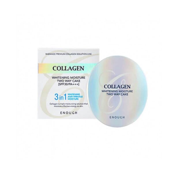Пудра осветительная с сменным блоком Enough Collagen Whitening Moisture Two Way Cake SPF30 PA+++ тон №21 (2739438955)