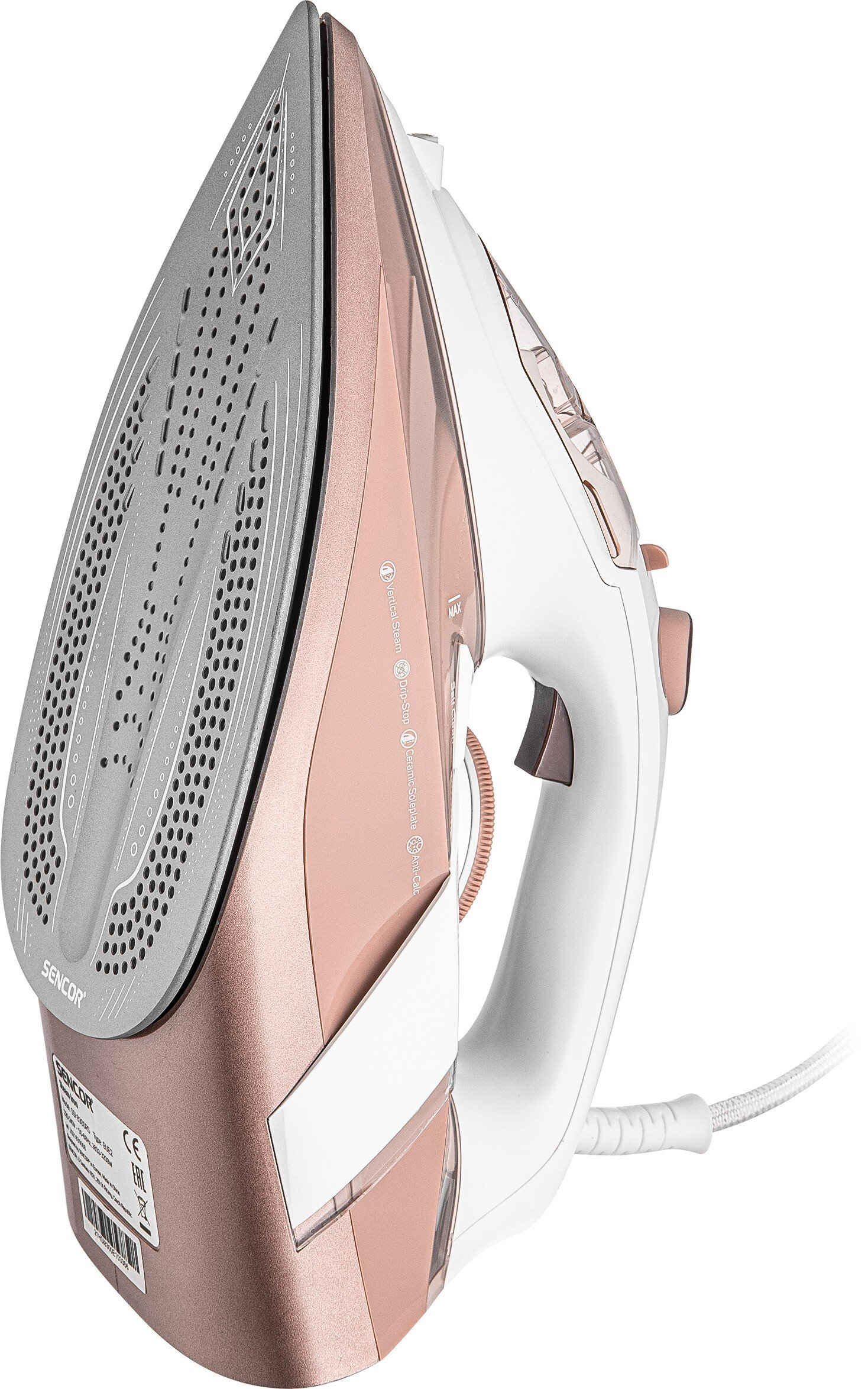 Утюг сетевой паровой Sencor SSI8300RS с керамической подошвой 3200 Вт Белый/Розовый (SSI8300RS) - фото 8