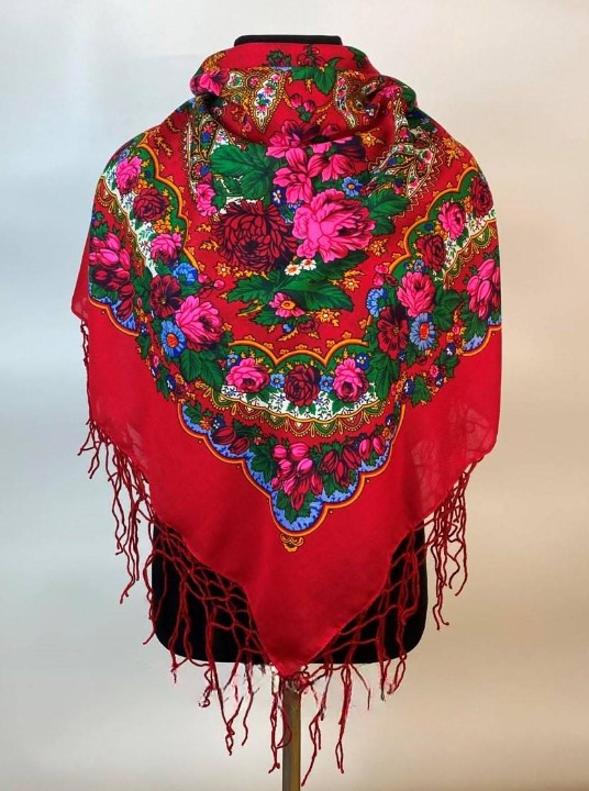 Платок Мотыль 120х120 см Красный (29434527)