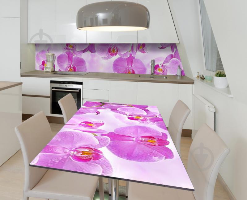 Наклейка 3Д виниловая на стол Zatarga «Мерцание фаленопсиса» 650х1200 мм для домов, квартир, столов, кофейн, Наклейка 3Д виниловая на стол Zatarga «Мерцание фаленопсиса» 650х1200 мм для домов, квартир, столов, кофейн,