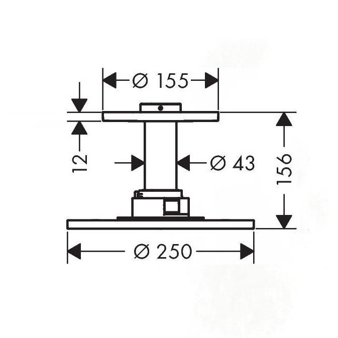 Душ верхний с кронштейном Hansgrohe AXOR ShowerSolutions 35286000 250 мм Хром (131339) - фото 2