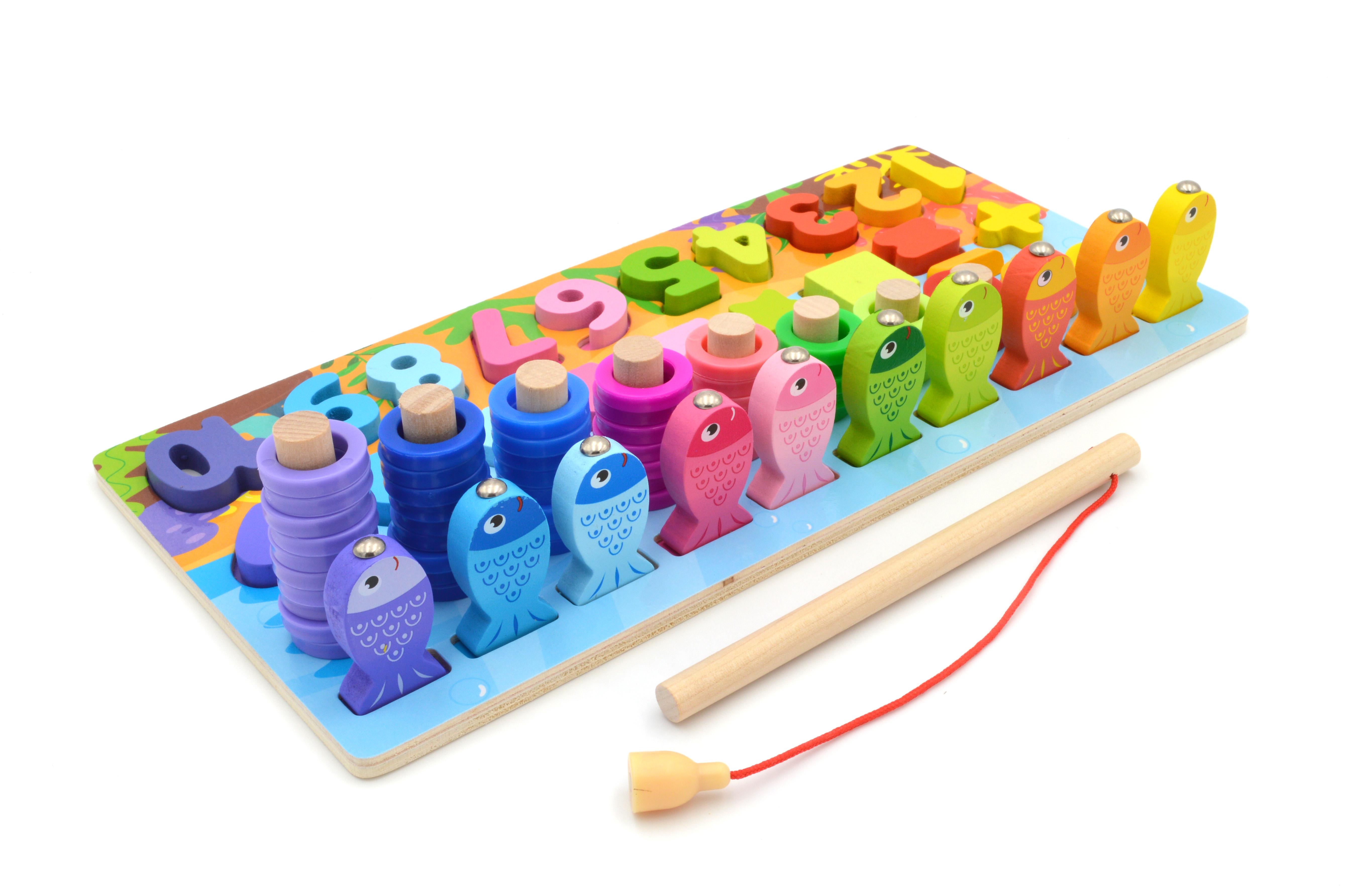 Логическая доска деревянная сортер/рыбалка/цифры/формы/цвета (32521) - фото 3 Логическая доска деревянная сортер/рыбалка/цифры/формы/цвета (32521) - фото 3