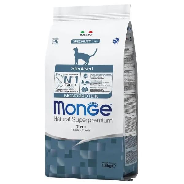 Корм для кошек Monge Cat Sterilised с форелью 1,5 кг (27260347)