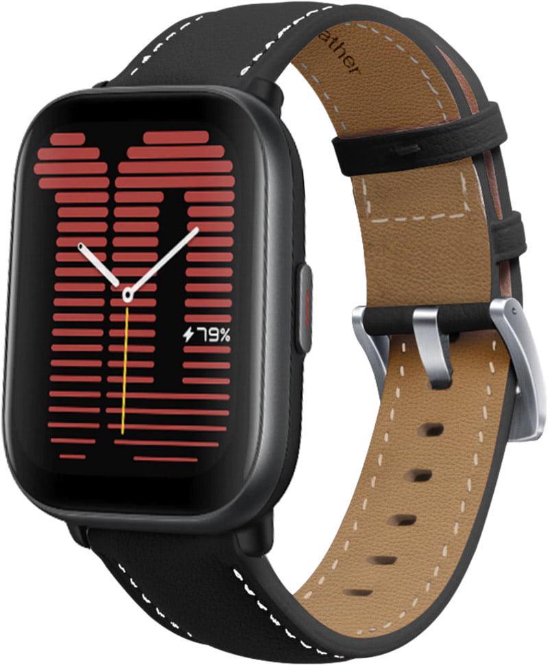 Ремінець шкіряний Folsa для Amazfit Active Black (38395-2B)