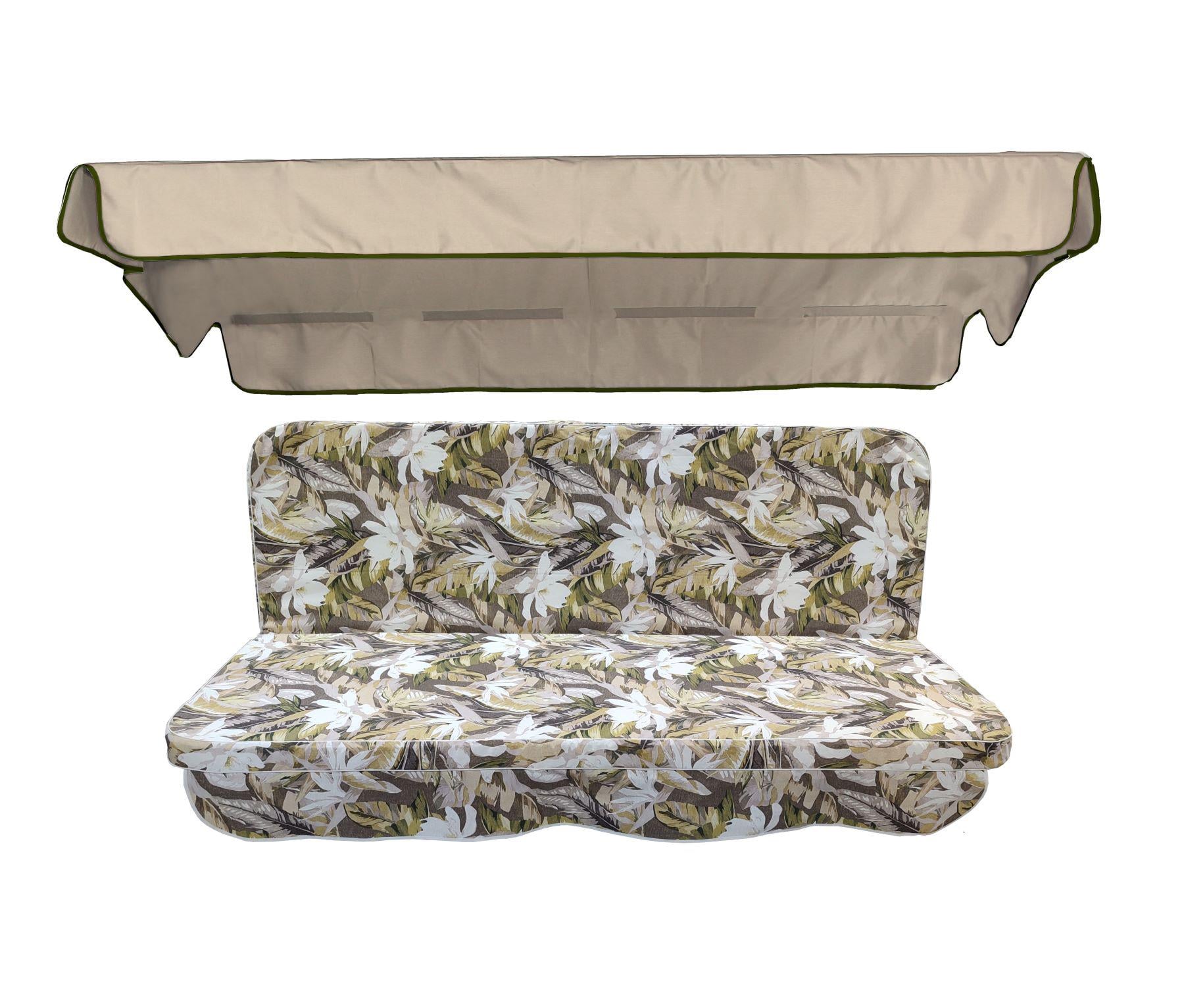 Комплект подушек для качелей eGarden CLAIR GRIS 170х110х6 см тент 120х200 см Бежевый (5630)
