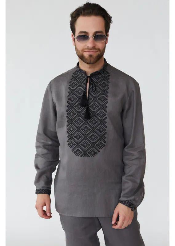Вышиванка мужская р. 48 Графит (544)