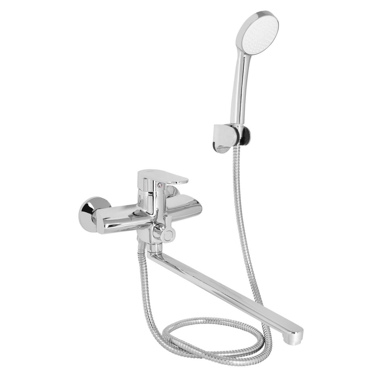 Смеситель для ванной Lidz Tani 005 с поворотным изливом с душевым гарнитуром k40 Chrome (LDTAN005CRM44962)