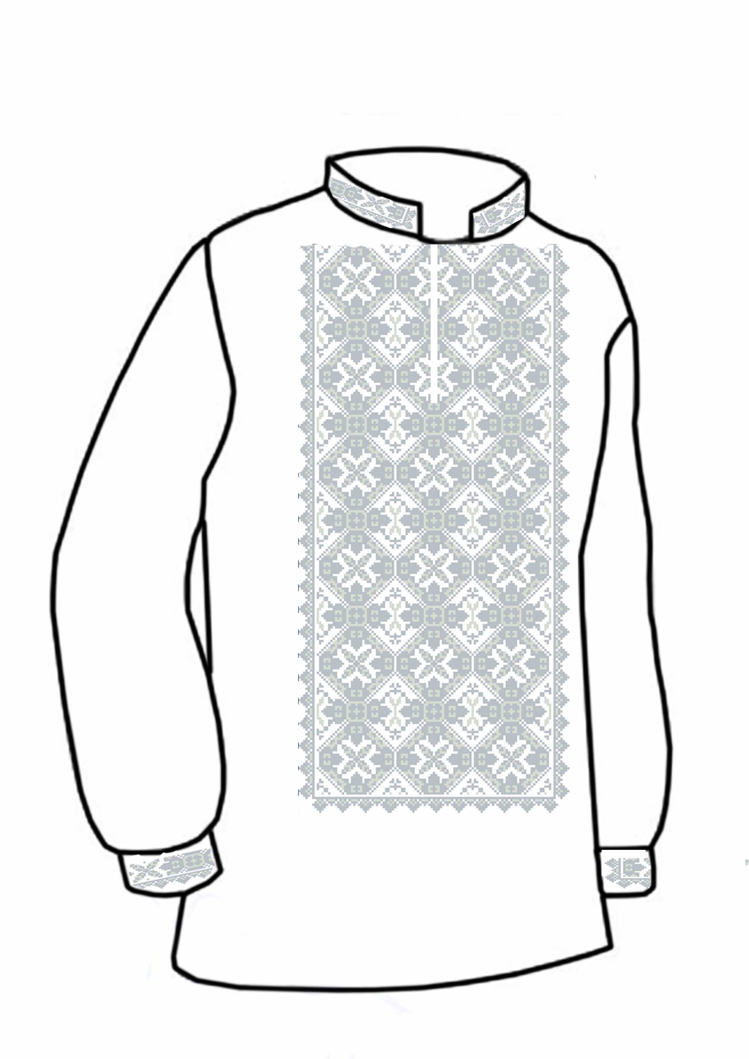 Заготовка для вишивки нитками або бісером сорочка СЧ-25 домоткане полотно