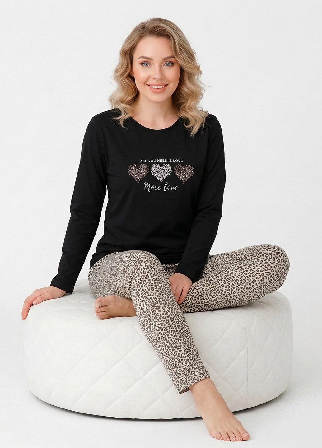 Пижама женская кофта и брюки U7849 хлопок 2XL (34081138)