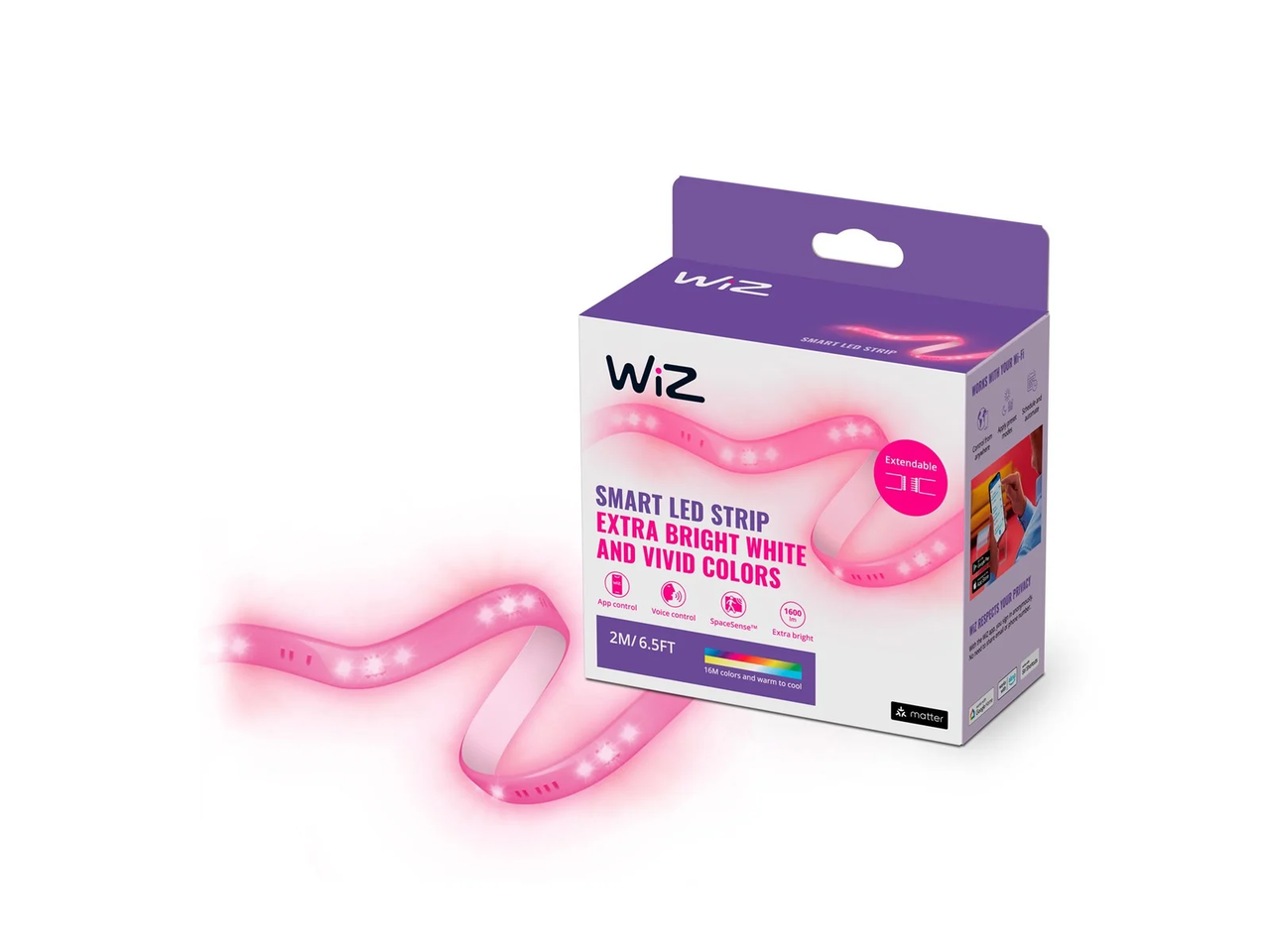 Стартовый комплект WiZ LED-лента RGB/CCT 2700-6500K Wi-Fi/Bluetooth 1600 лм IP20 2 м (3128899872)