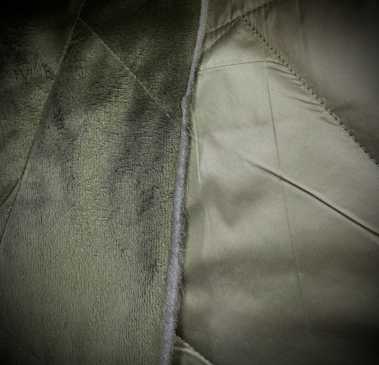Плащівка стьогана двостороння на хутрі хакі (24479387) - фото 2 Плащівка стьогана двостороння на хутрі хакі (24479387) - фото 2