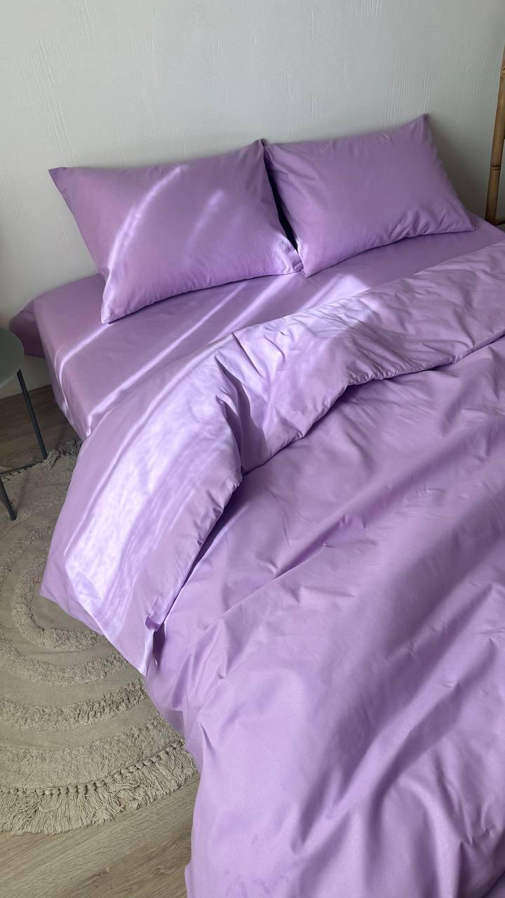 Постельное белье однотонное двуспальное/хлопок Лаванда (1058)
