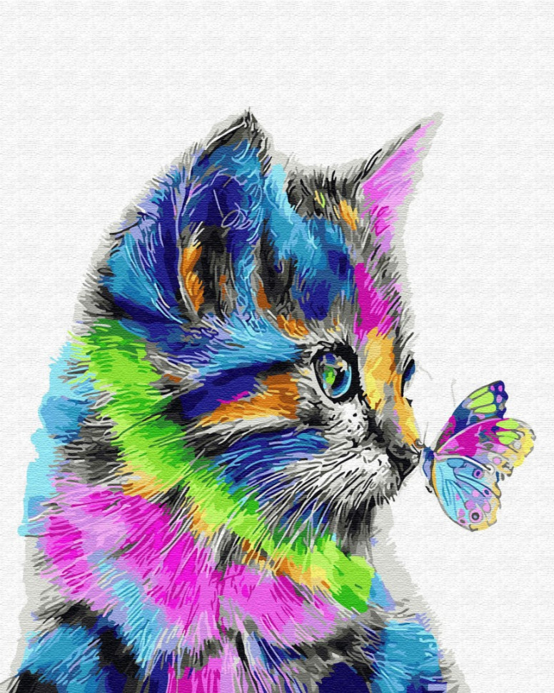 Картина по номерам Brushme Котик в краске (GX28359) Картина по номерам Brushme Котик в краске (GX28359)