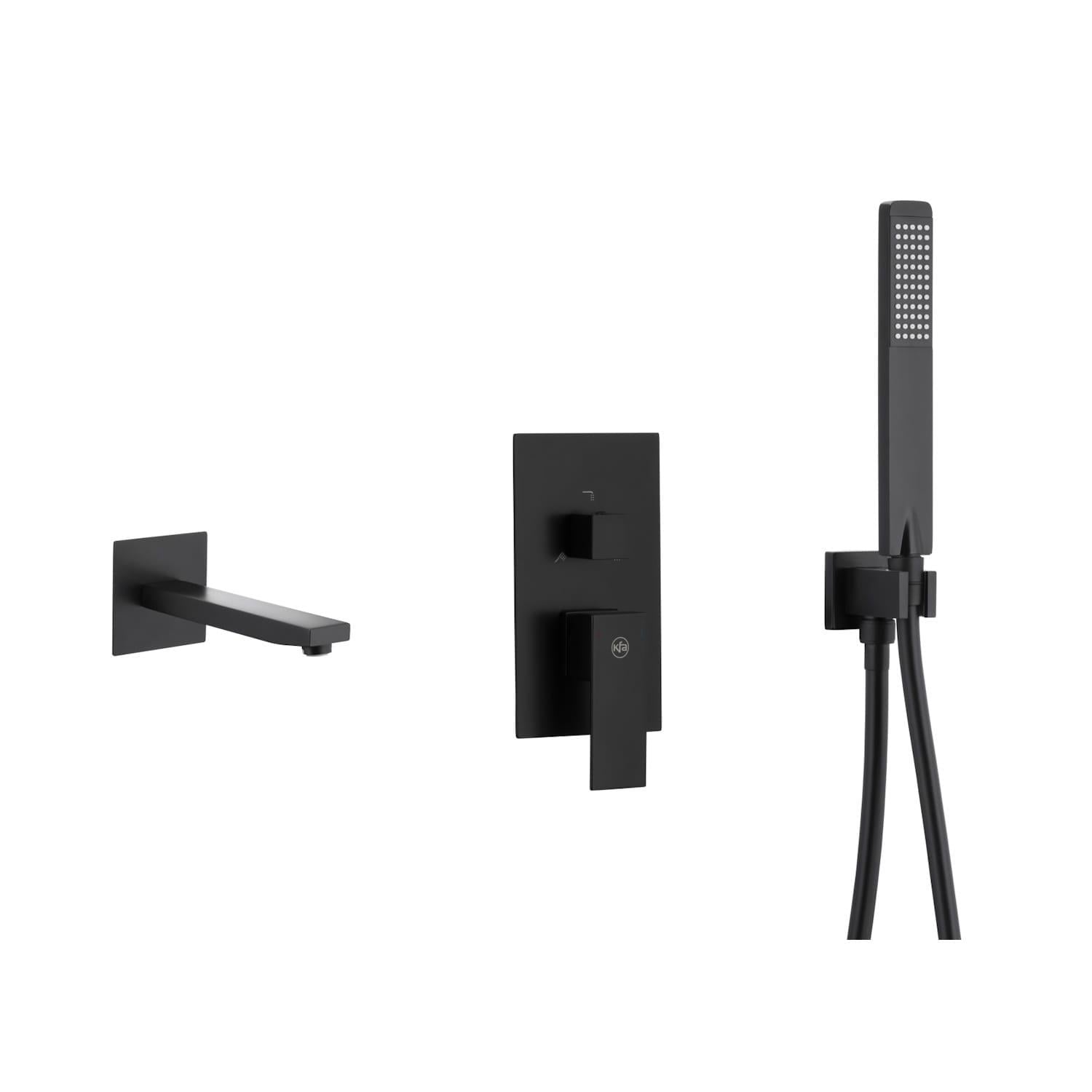 Смеситель для ванны KFA Armatura Logan скрытого монтажа Черный матовый (5139-401-81)