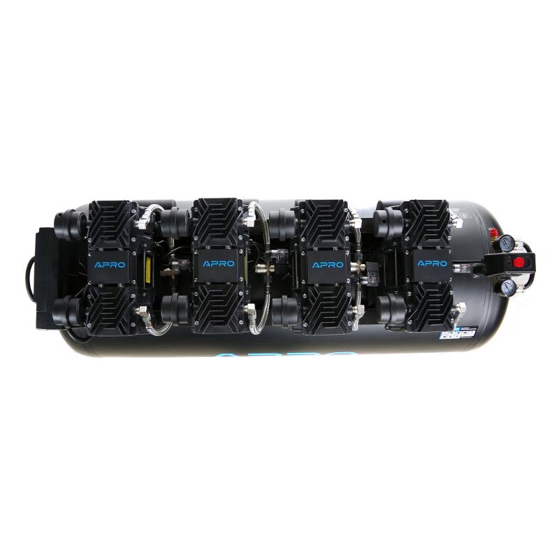 Компрессор Apro восьмицилиндровый безмасляный OFE-200 8 Бар 4х1,5 кВт 950 л/мин 200 л 2 крана (850172) - фото 4 Компрессор Apro восьмицилиндровый безмасляный OFE-200 8 Бар 4х1,5 кВт 950 л/мин 200 л 2 крана (850172) - фото 4