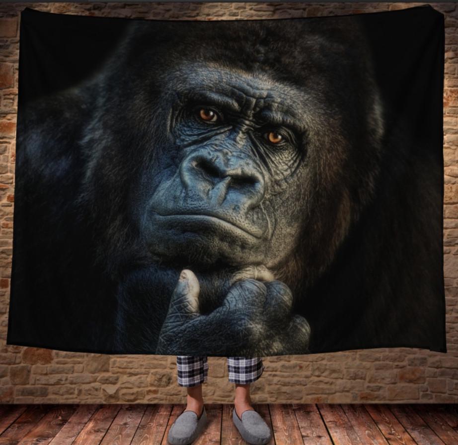Плед с 3D принтом Мудрая Горилла 150x200 см (epi_0219)