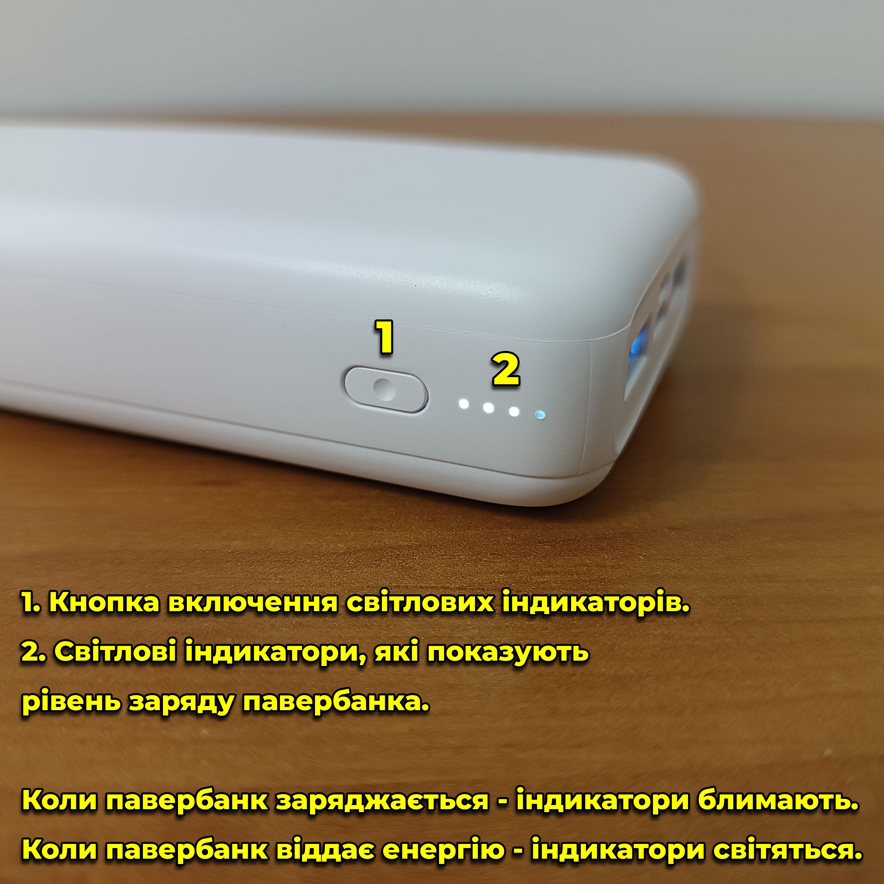 Повербанк XO PR183 2xUSB/Type-C/microUSB 20000 mAh Білий (00034) - фото 4