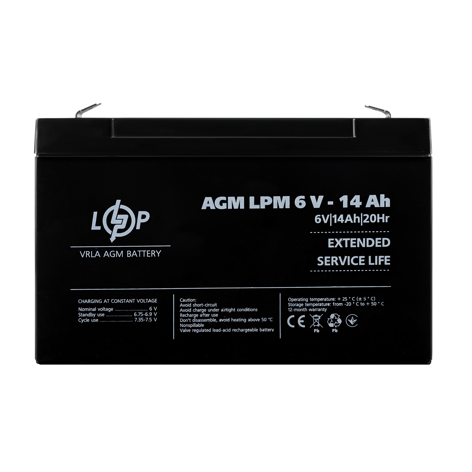 Аккумулятор AGM LPM 6V 14 Ah - фото 1