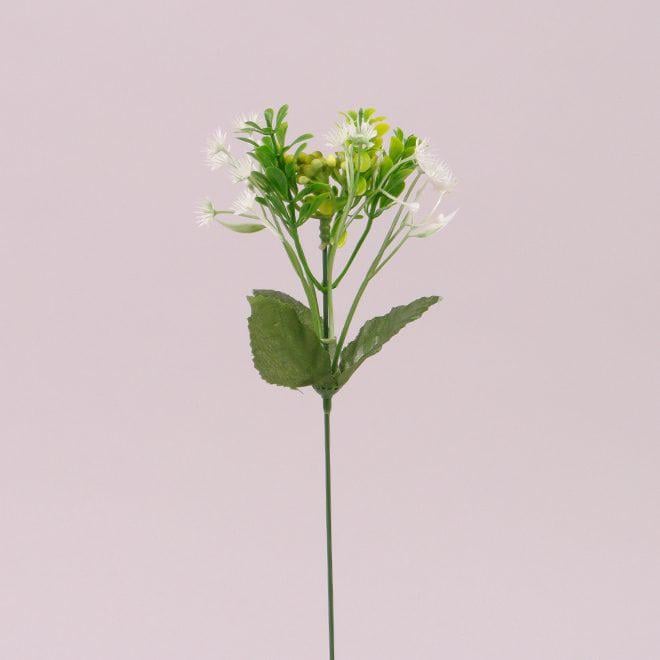 Веточка декоративная Flora с белым цветком 12 шт. (72600)