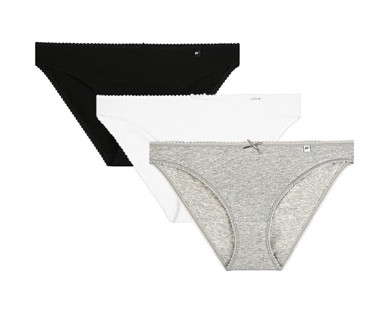 Комплект женских трусов Pretty polly Alice ES013C 3PP L Black/Grey Marl/White (5053014356217)