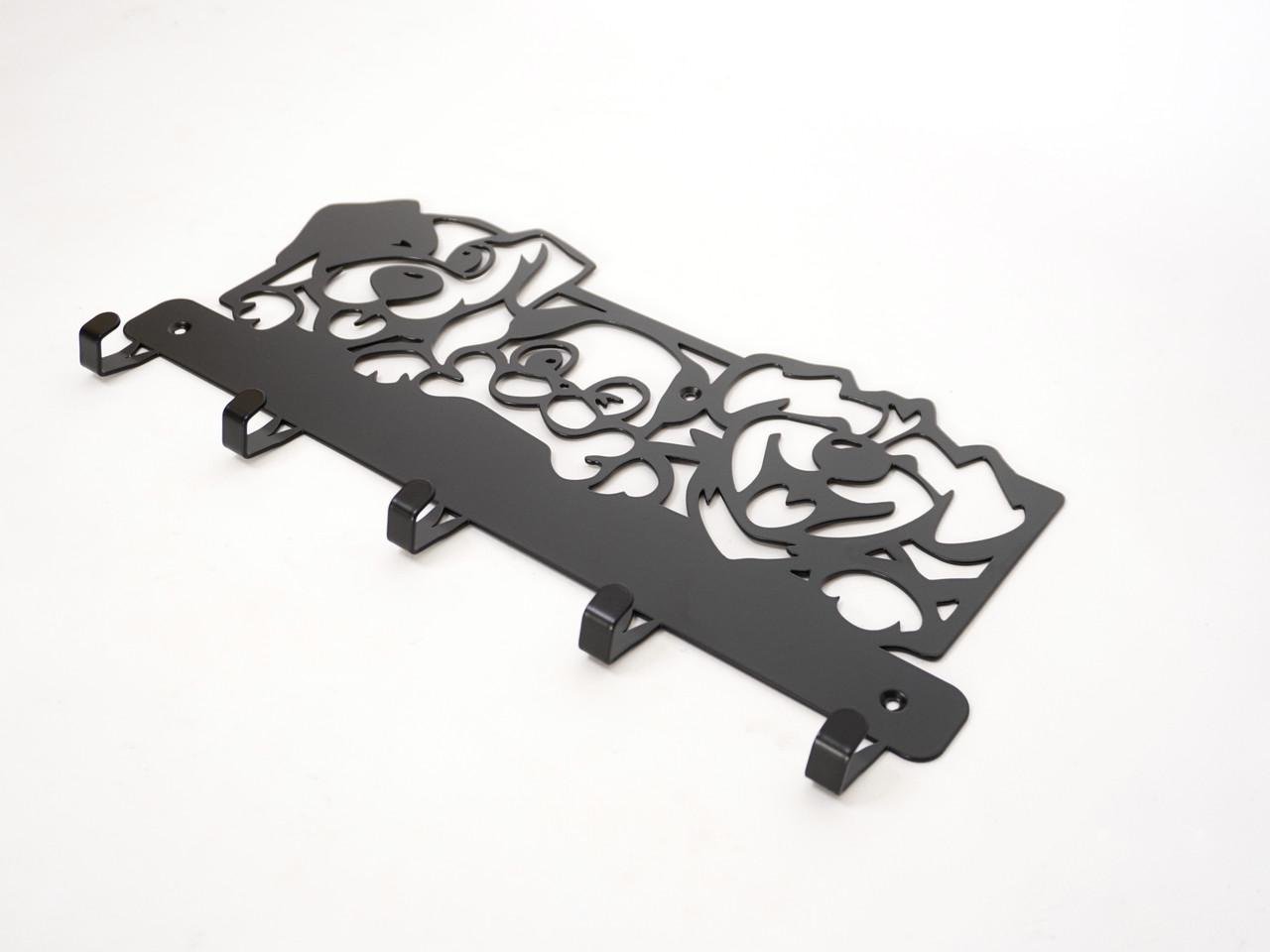 Вішалка для одягу та аксесуарів Песики 5 гачків ширина основи для гачків 40 см (2702256M) - фото 2