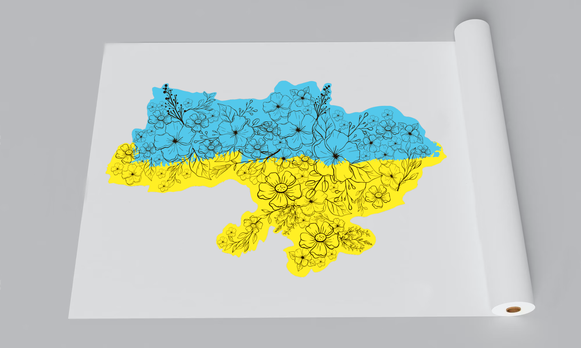 Наклейка інтер'єрна на стіну Карта України 90х50 см