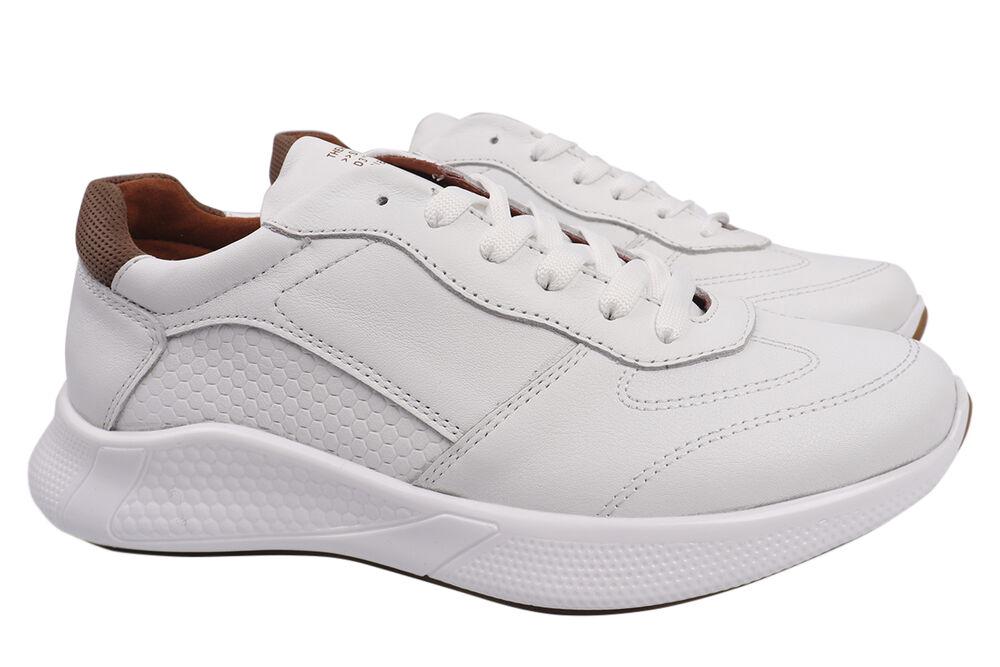 Кроссовки мужские Konors из кожи на шнуровке р. 43 Белый (528-21DTS)