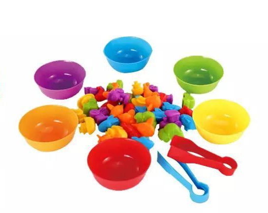 Развивающая игра Fun Game FD2188 Сортер Монтессори по цвету с пинцетами и тарелочками Животные (1718015115)