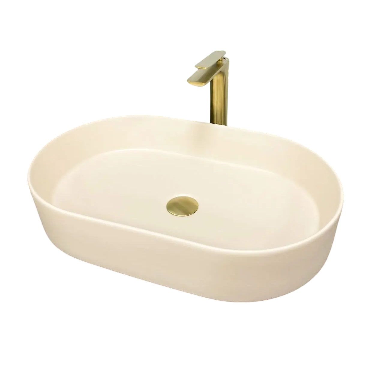 Раковина накладная VBI Verona 60 овальная 390x605 мм Бежевый матовый (RM-VBI-011323)