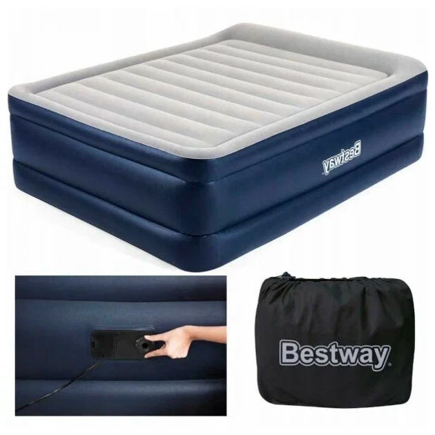 Кровать надувная Bestway со встроенным электронасосом двухместная 193x203x56 см (67692) - фото 2 Кровать надувная Bestway со встроенным электронасосом двухместная 193x203x56 см (67692) - фото 2