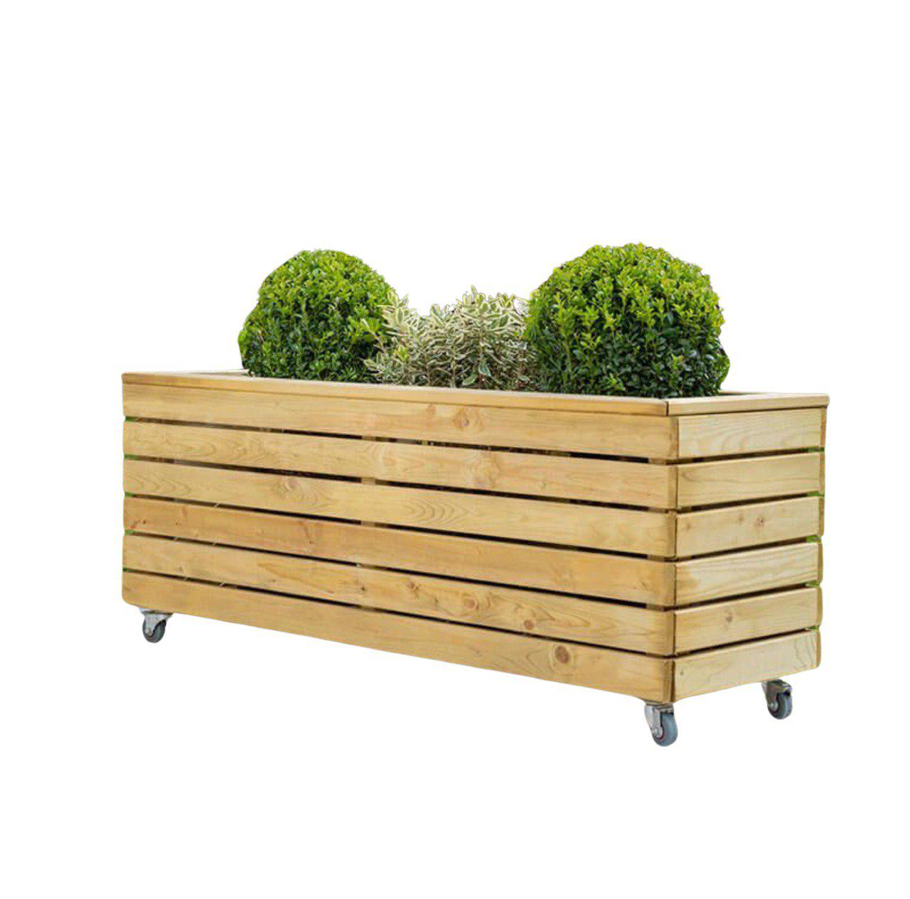 Кашпо из натурального дерева на колесиках (2602760231) Кашпо из натурального дерева на колесиках (2602760231)