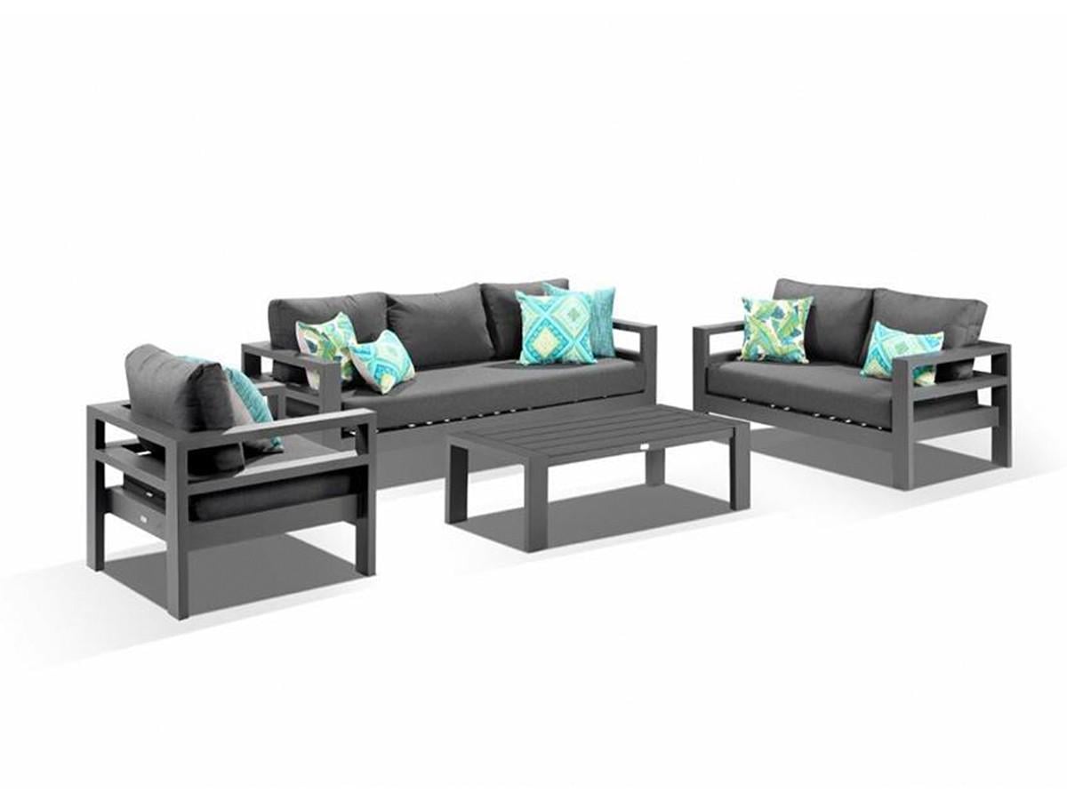 Комплект садовой мягкой мебели в стиле LOFT с металлическим каркасом Серый (KS-1220)