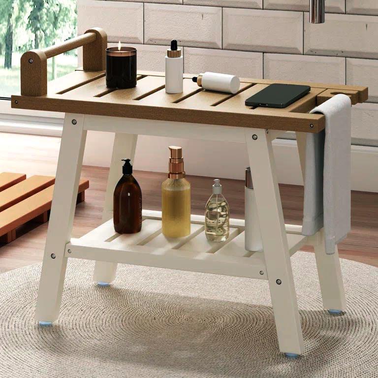 Табурет для ванной из дерева Лонус Зефир/Корица (ТВН-00842033)