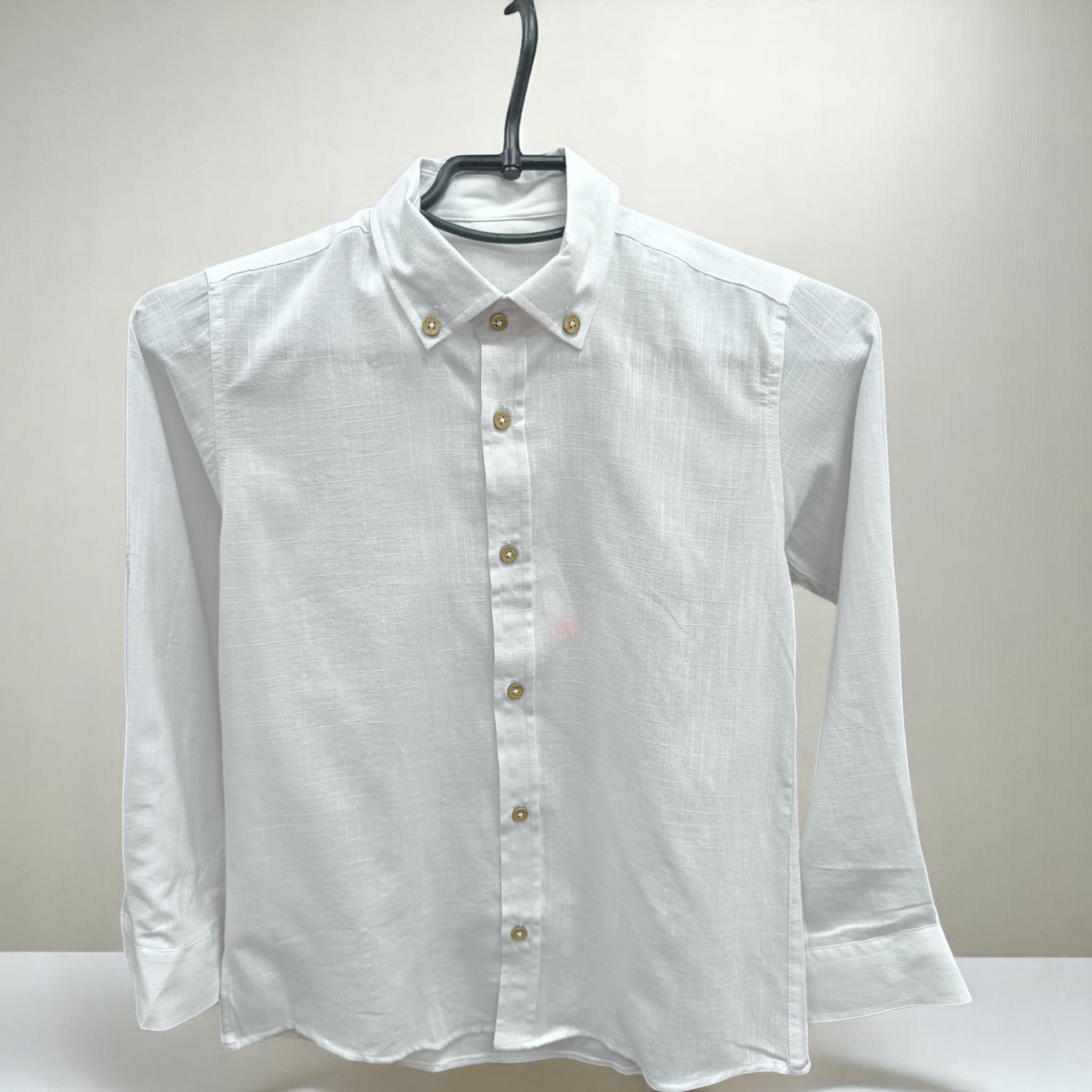 Сорочка для хлопчика Woorage 5469 лляна довгий рукав 122 см White (B_5469White/122) - фото 2