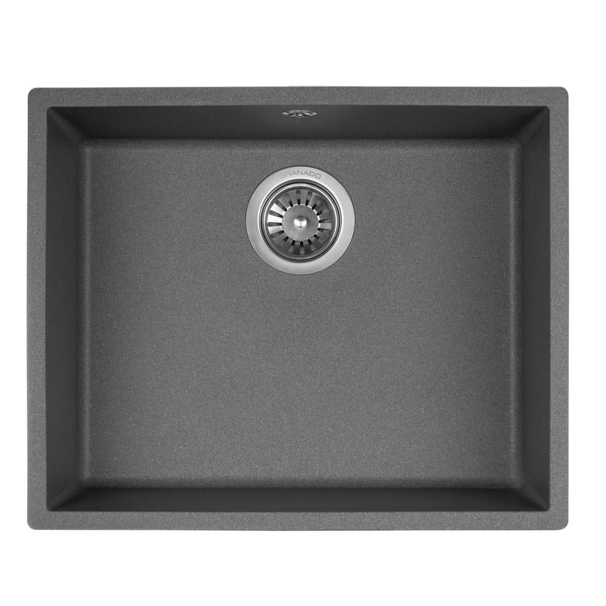 Мойка для кухни гранитная GRANADO Under top L 610x460 мм прямоугольная врезная Графитовый матовый (GRA-25112)