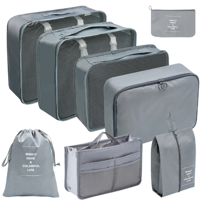 Комплект органайзерів для подорожей 8в1 Сірий (КДО-40-71) - фото 1 Комплект органайзерів для подорожей 8в1 Сірий (КДО-40-71) - фото 1